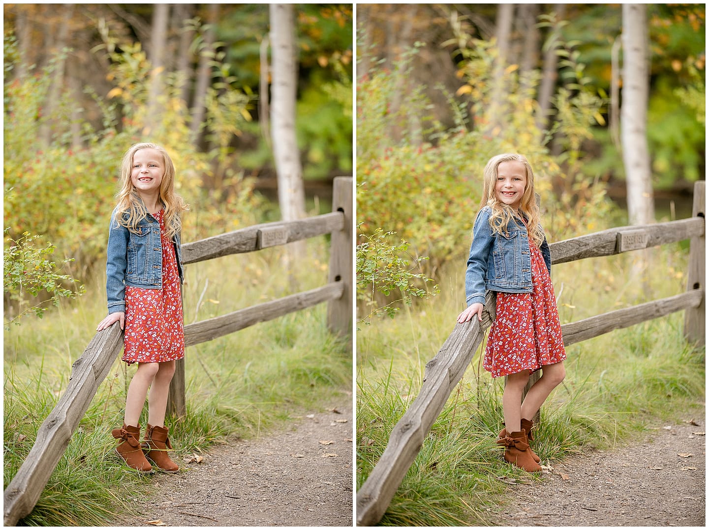 Toddler girl leans against fence for portrait. Photo by Tiffany Hix Photography.