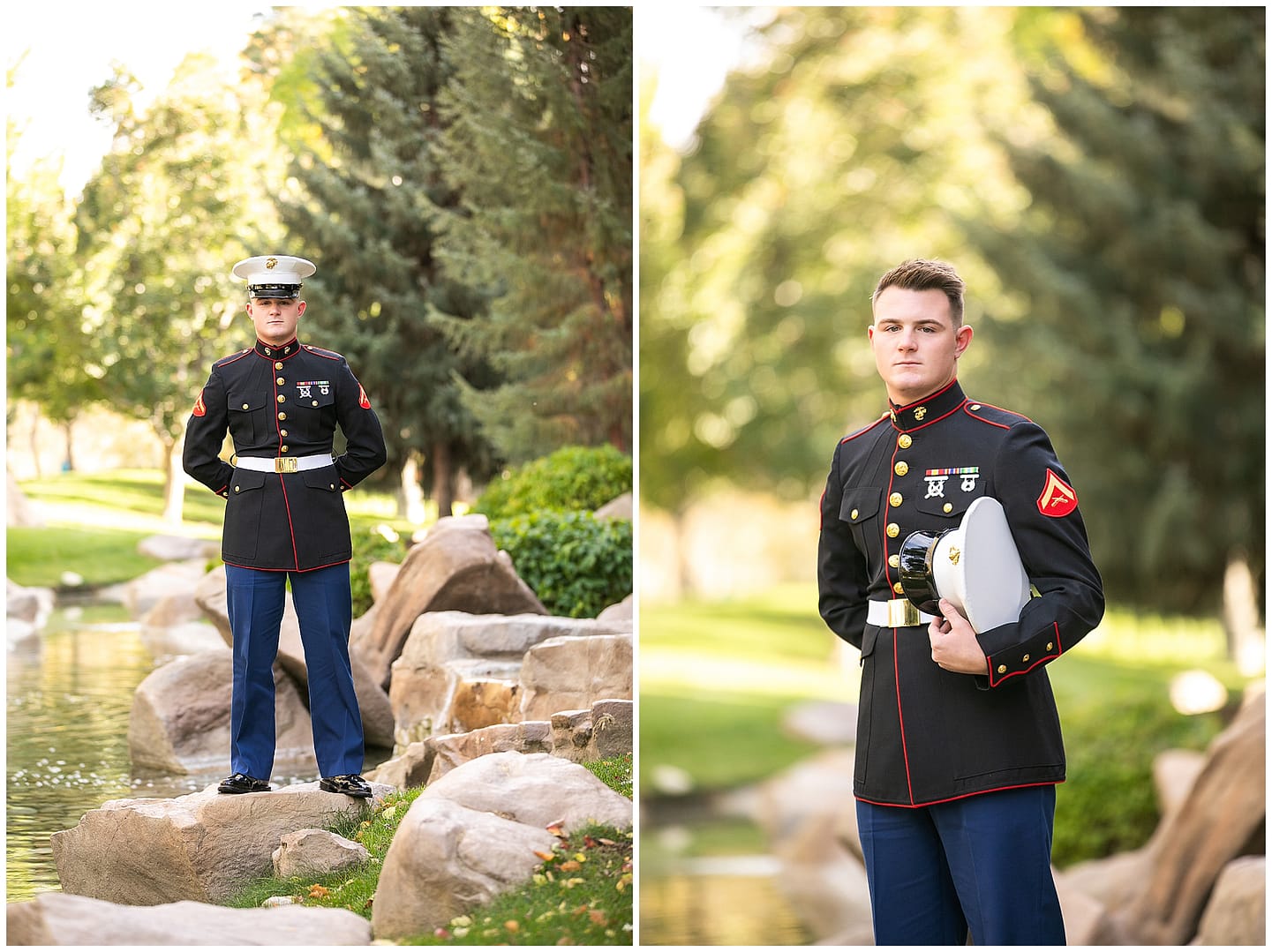 Young man in his dress blues. Photos by Tiffany Hix Photography.