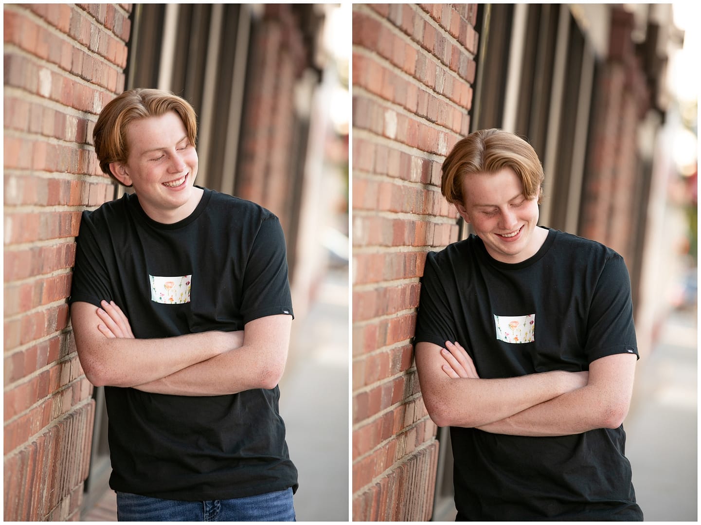 Teenager laughs while getting photo taken. Photos by Tiffany Hix Photography.