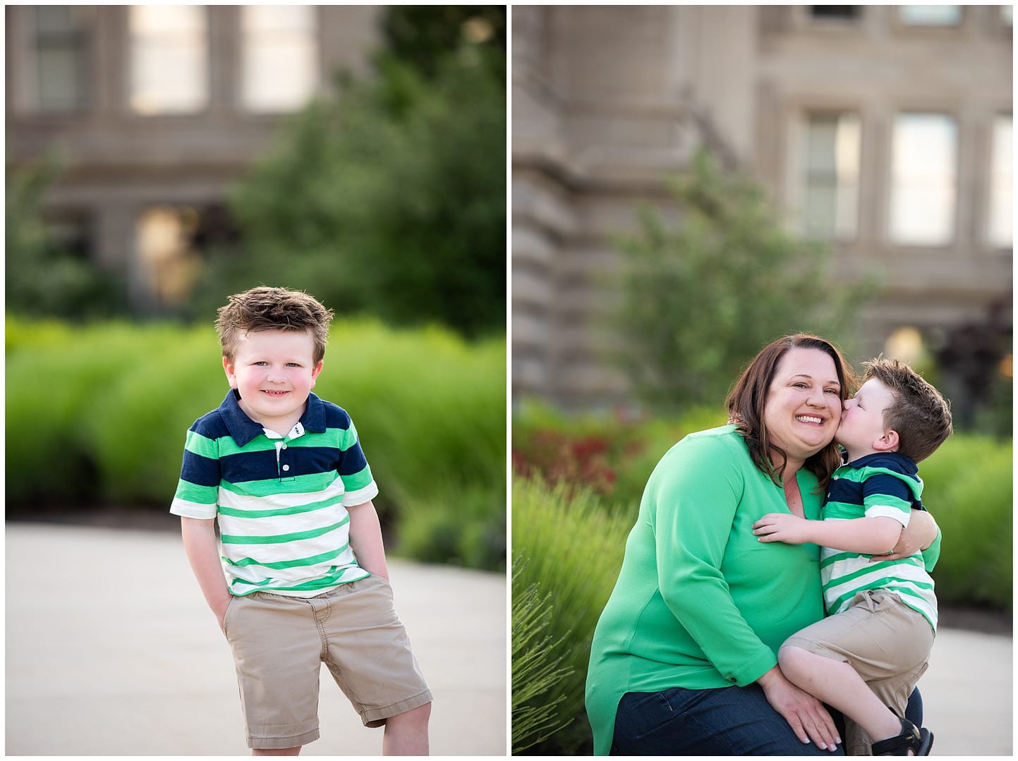 Son loves on mom in portrait. Photos by Tiffany Hix Photography.