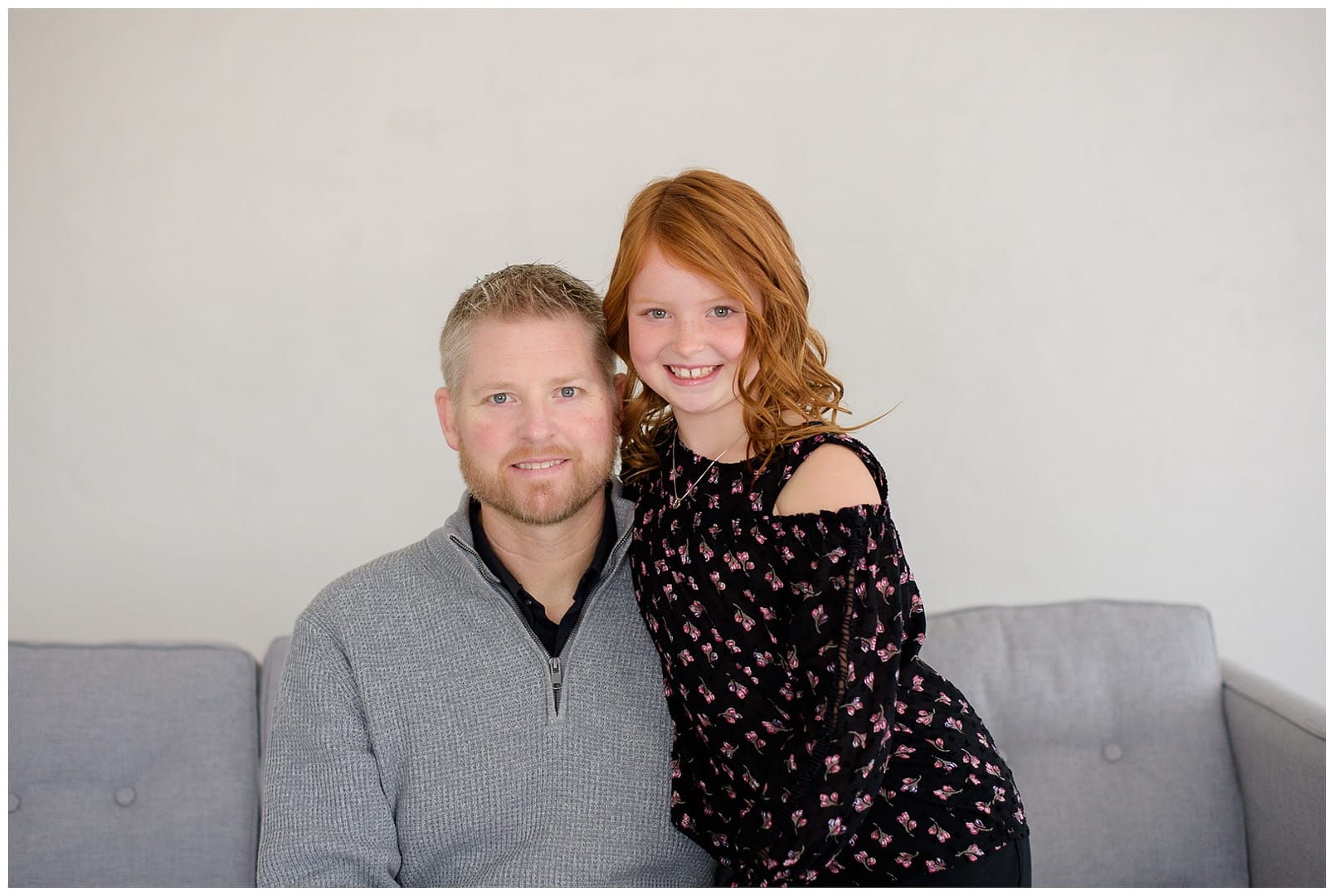 Dad & daughter pose for portrait. Photos by Tiffany Hix Photography.