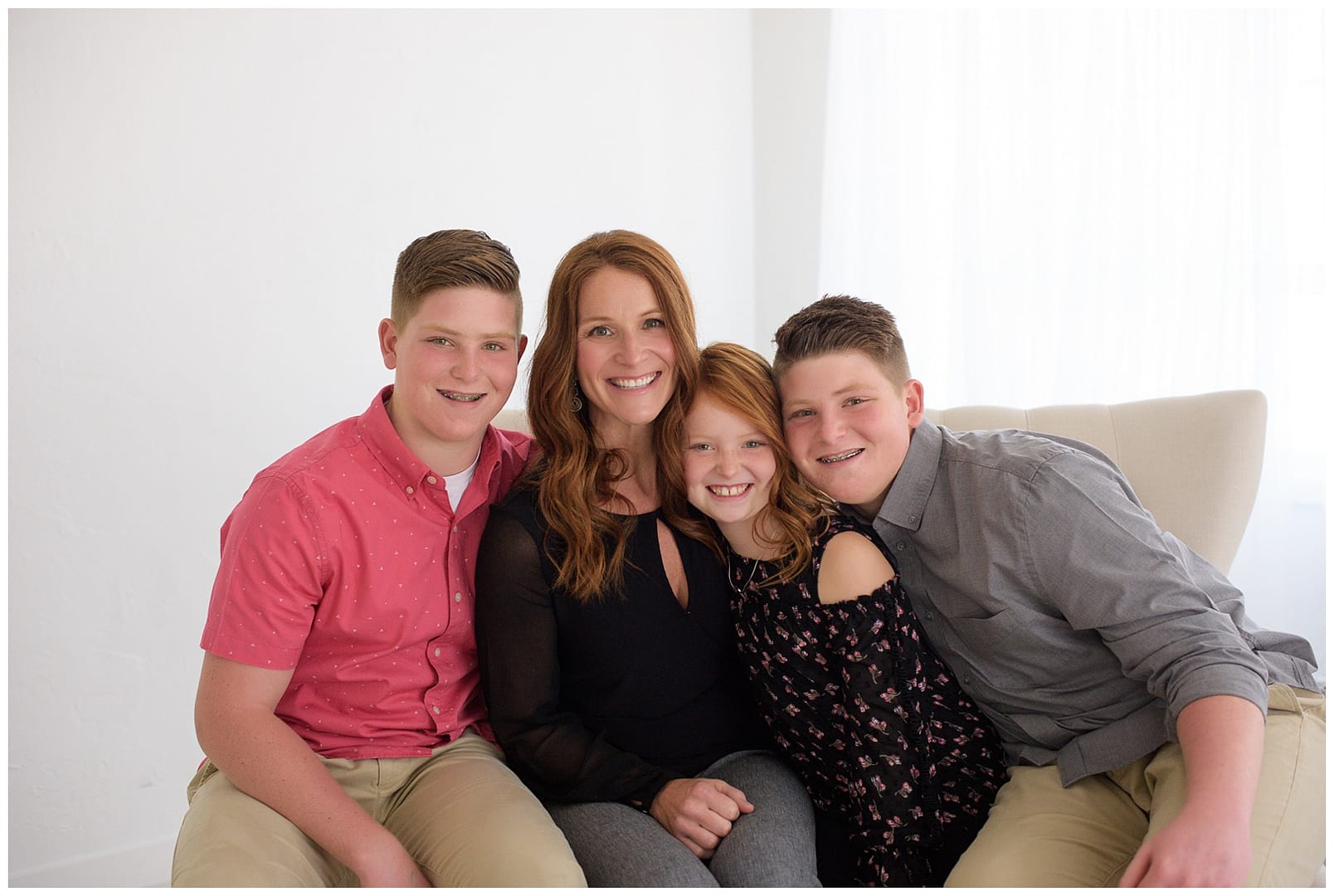 Mom and her twin boys and daughter. Photos by Tiffany Hix Photography.