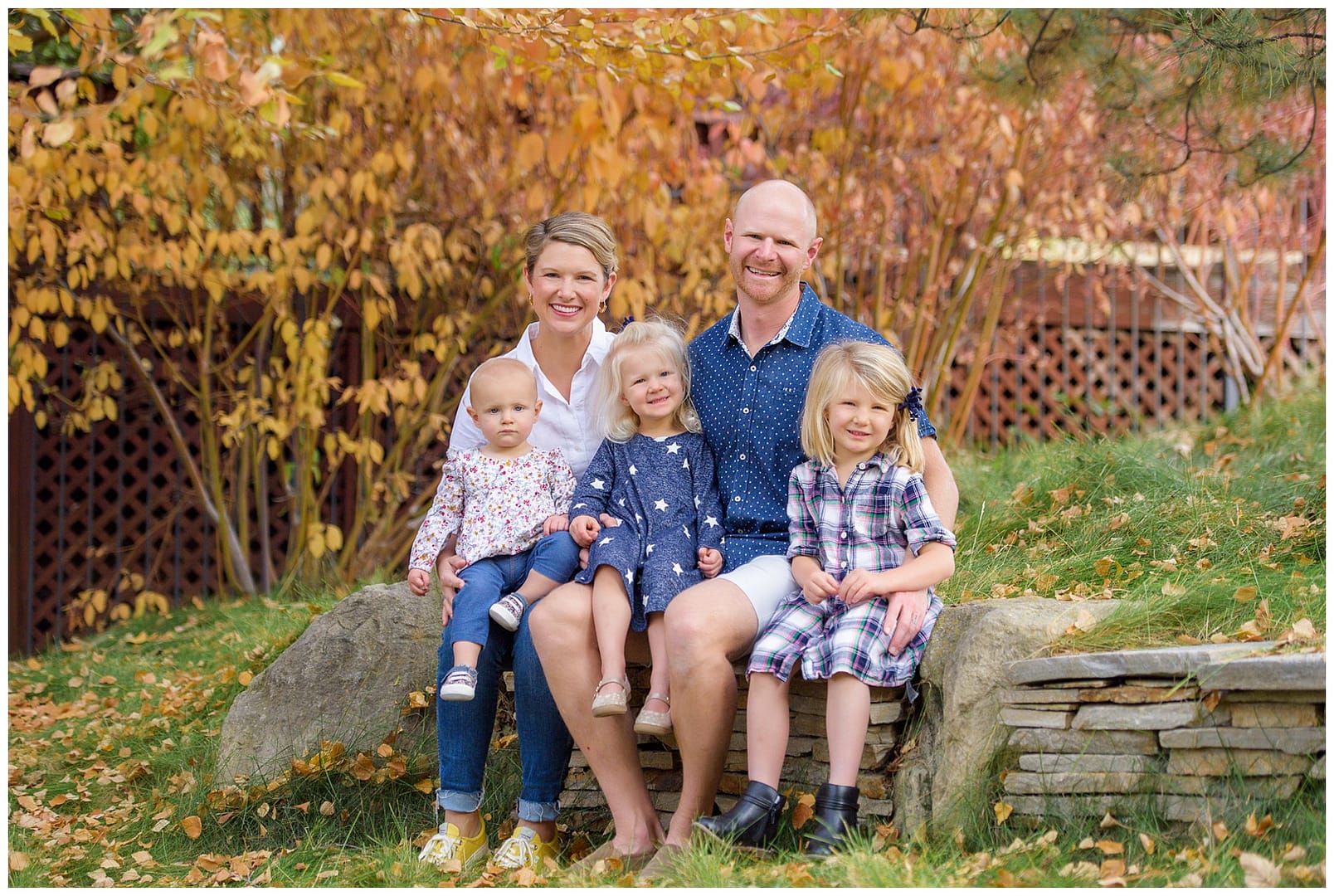 Boise family of five pose for portrait. Photo by Tiffany Hix Photography