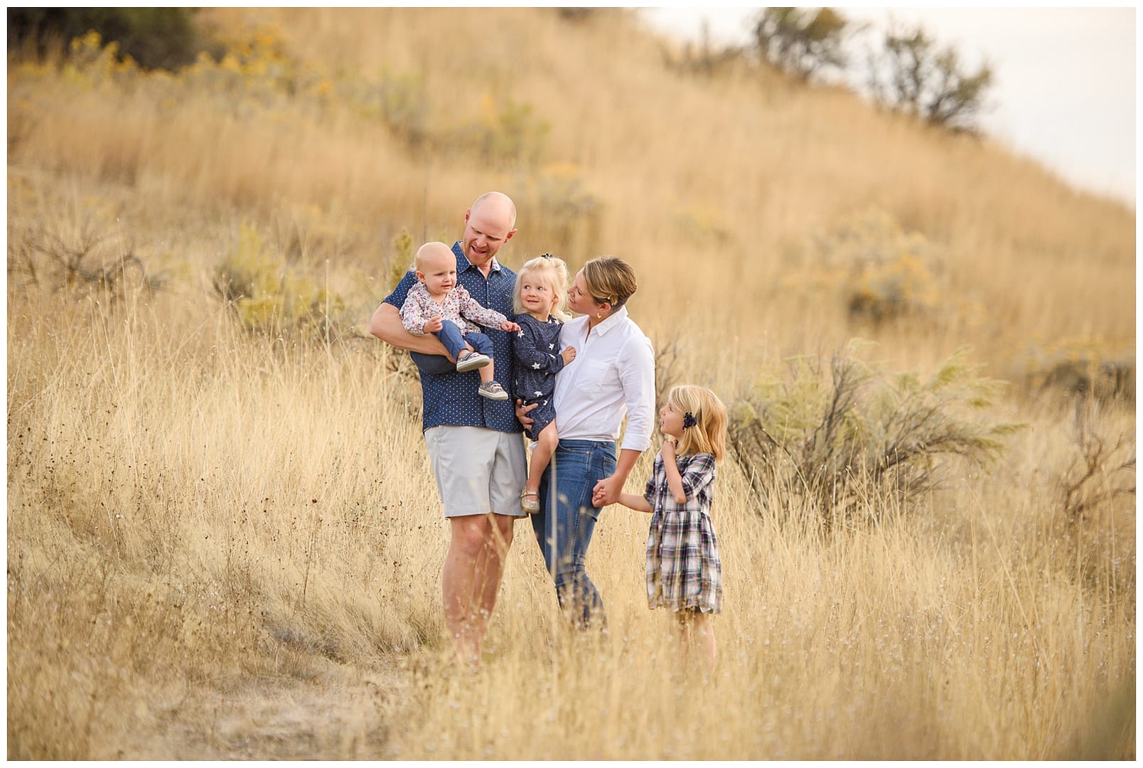 Boise family plays in the foothills. Photo by Tiffany Hix Photography.