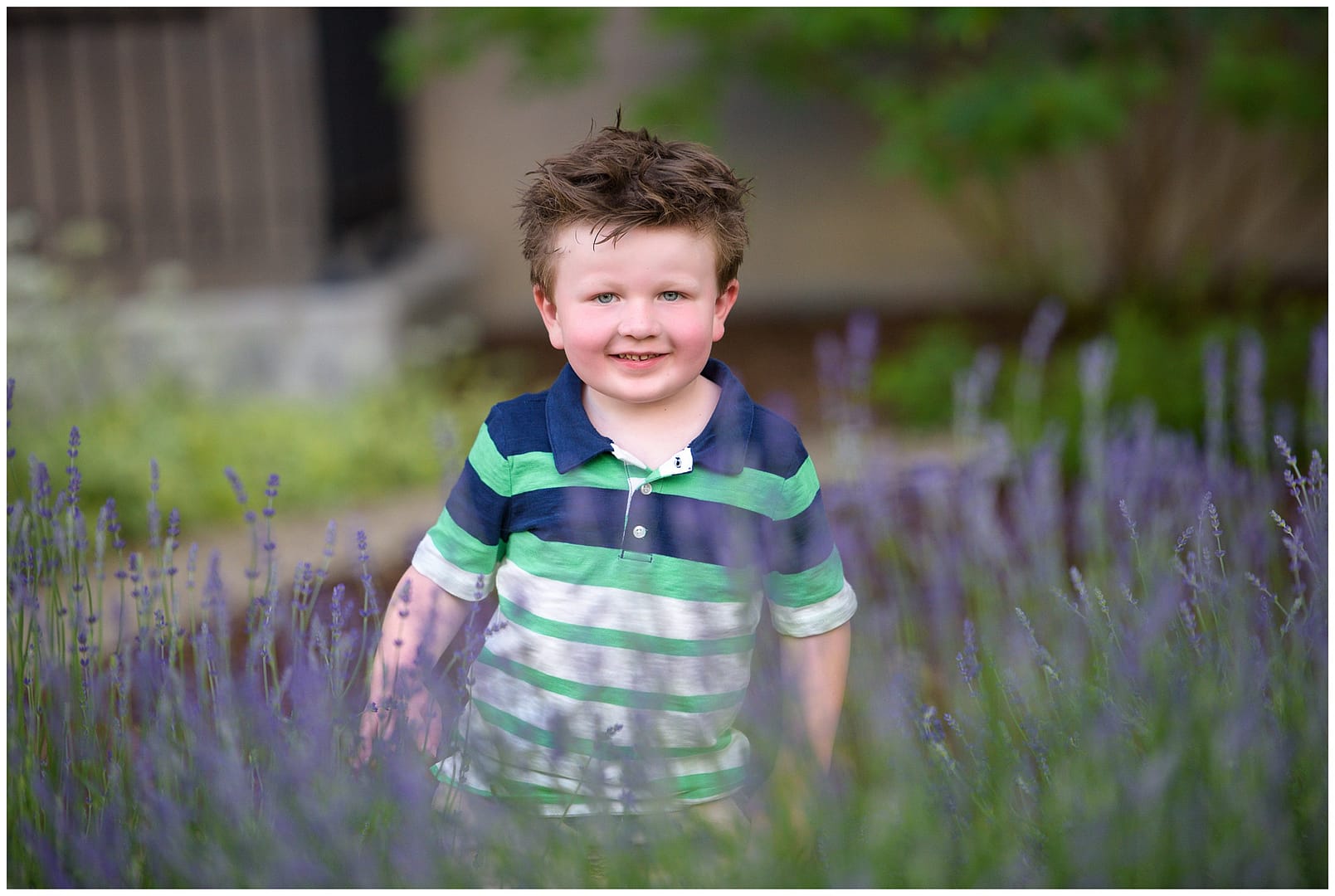 Little boy runs through wildflowers in Boise. Photos by Tiffany Hix Photography.