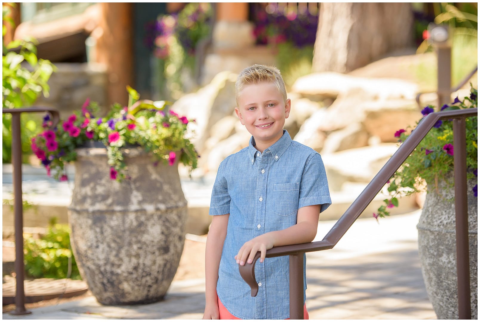 Young boy poses for portrait in McCall, ID. Photo by Tiffany Hix Photography.