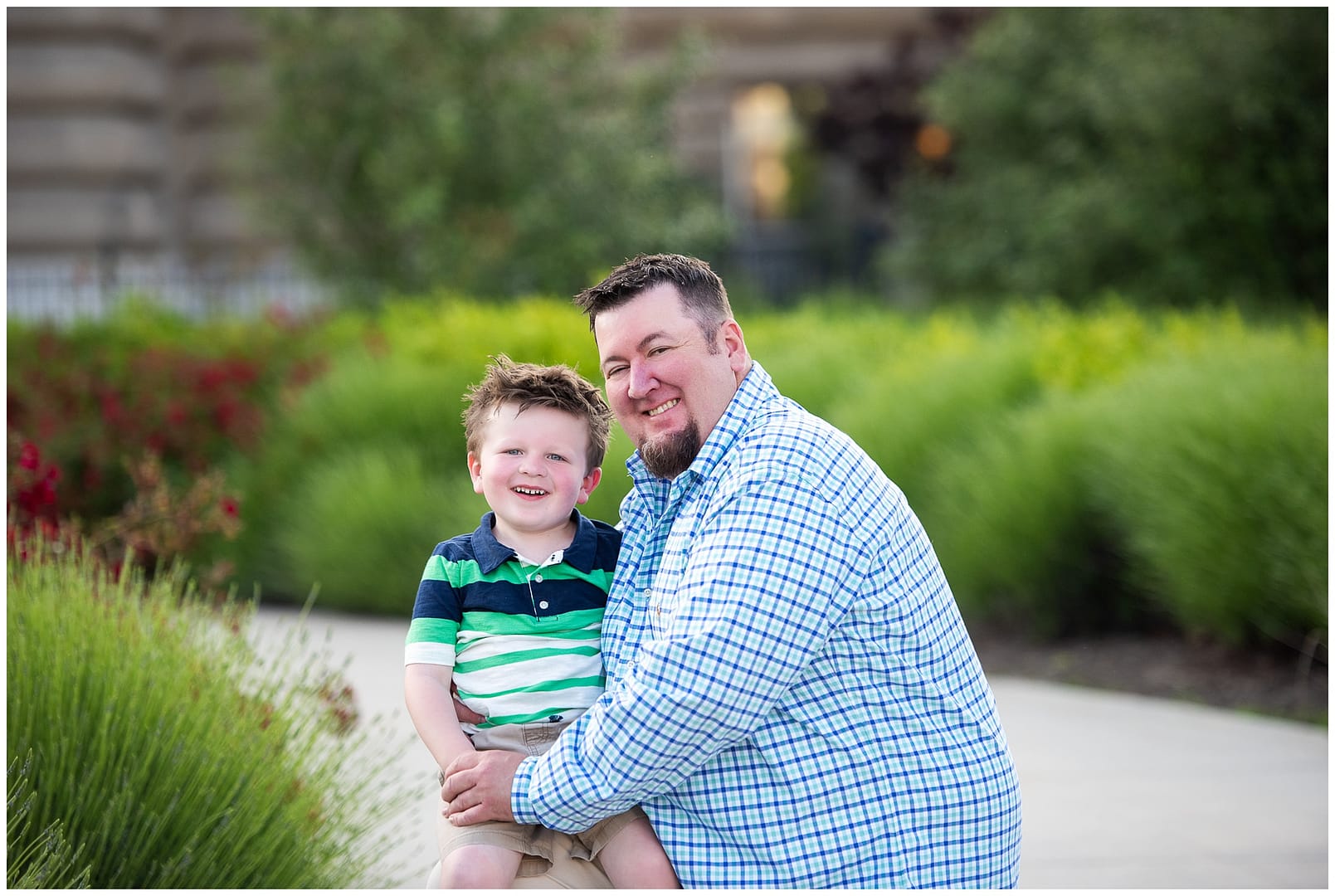Father and son pose for photo. Photos by Tiffany Hix Photography.