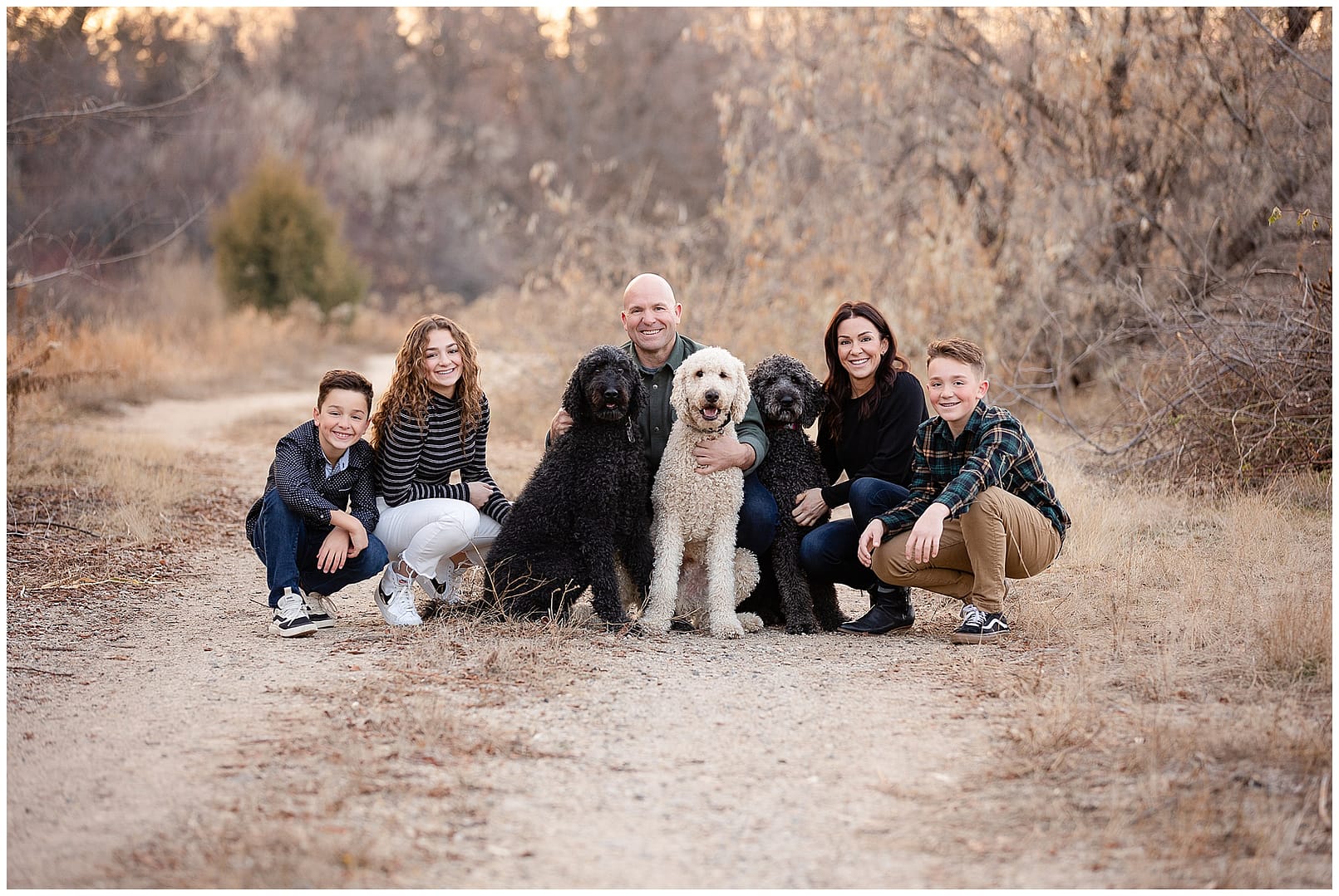 Outdoor family session with pets in Boise, ID. Photos by Tiffany Hix Photography.