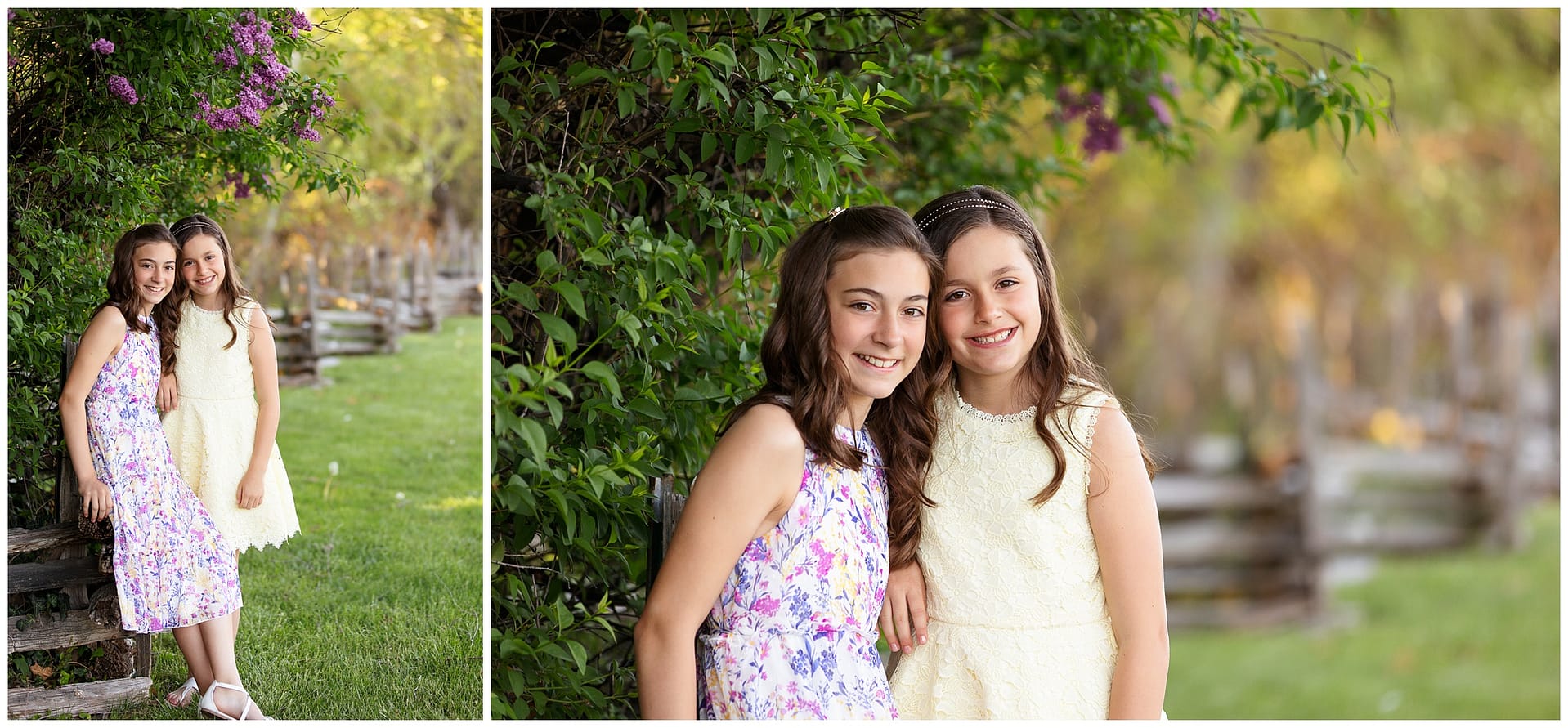 Sisters pose during Boise family photo. Photos by Tiffany Hix Photography.
