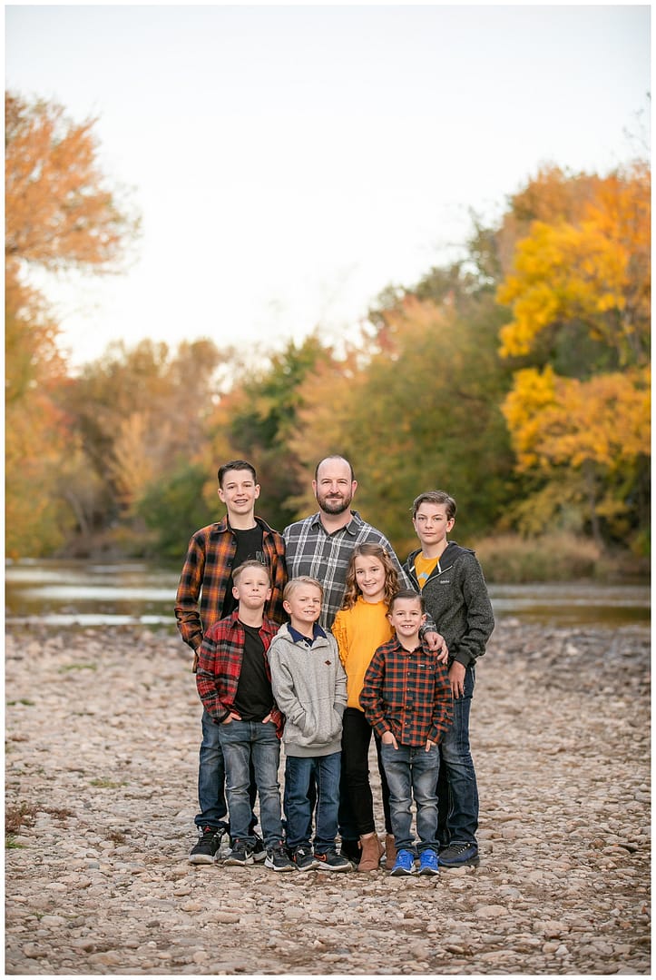 Dad with his five sons and one daughter. Photos by Tiffany Hix Photography.