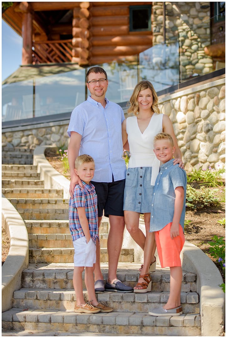 Family of four poses for McCall family photos. Photo by Tiffany Hix Photography.